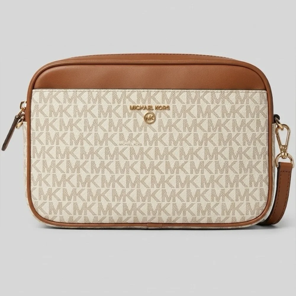 Michael Kors Jet Set East West Crossbody Vanilla/Tan Color EUC